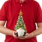 Casafield Hand Painted Ceramic Christmas Gnome with Tree, Red and Green Pre-Lit Gnome with 78 Multi Color Lights and Star Toppers